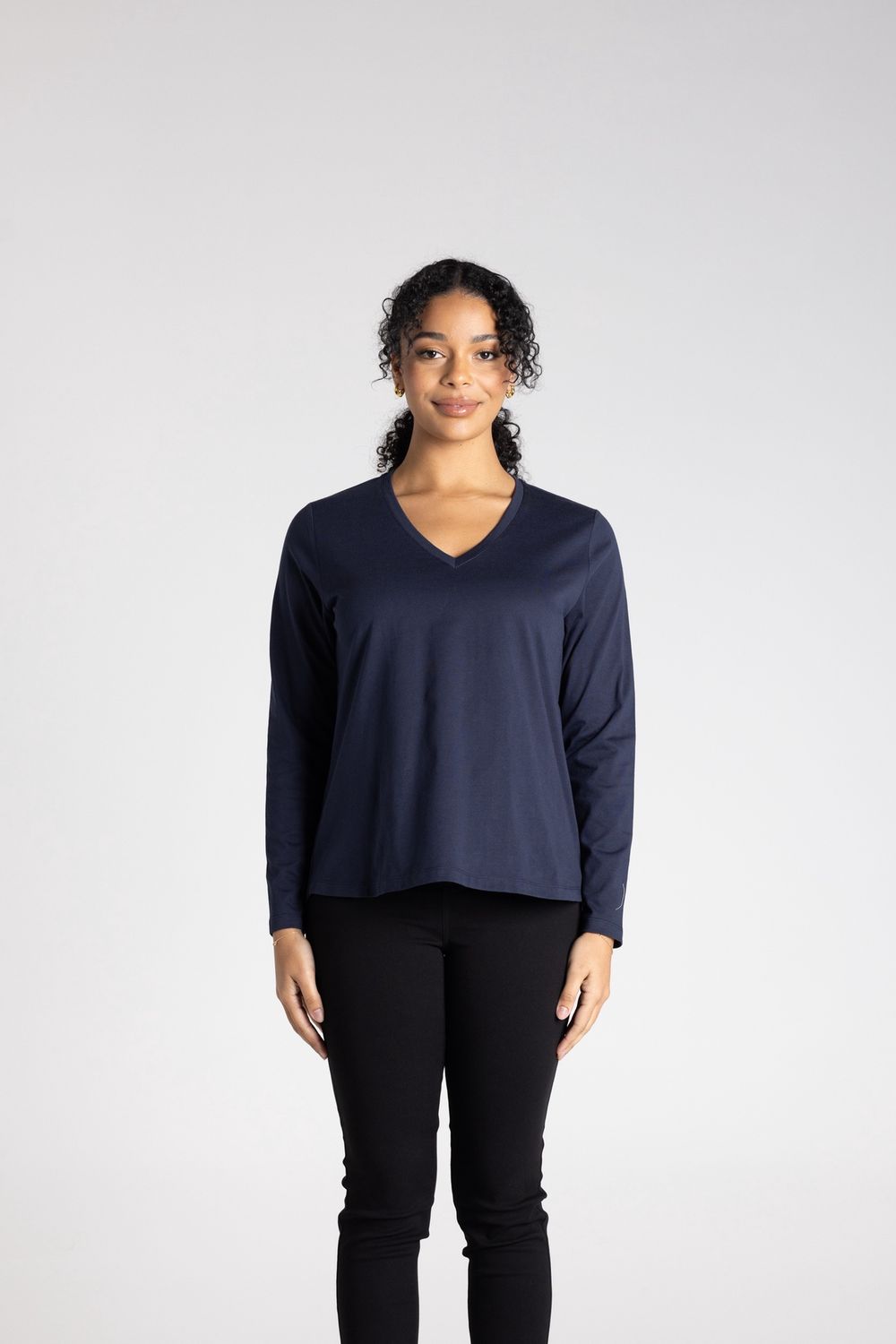 Two T's V-Neck Long Sleeve T-Shirt Ink