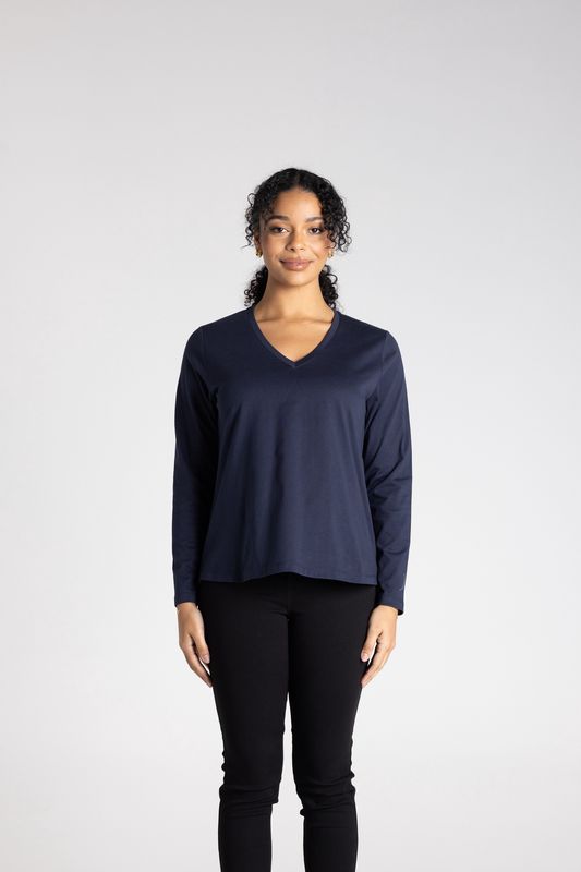 Two T's V-Neck Long Sleeve T-Shirt Ink