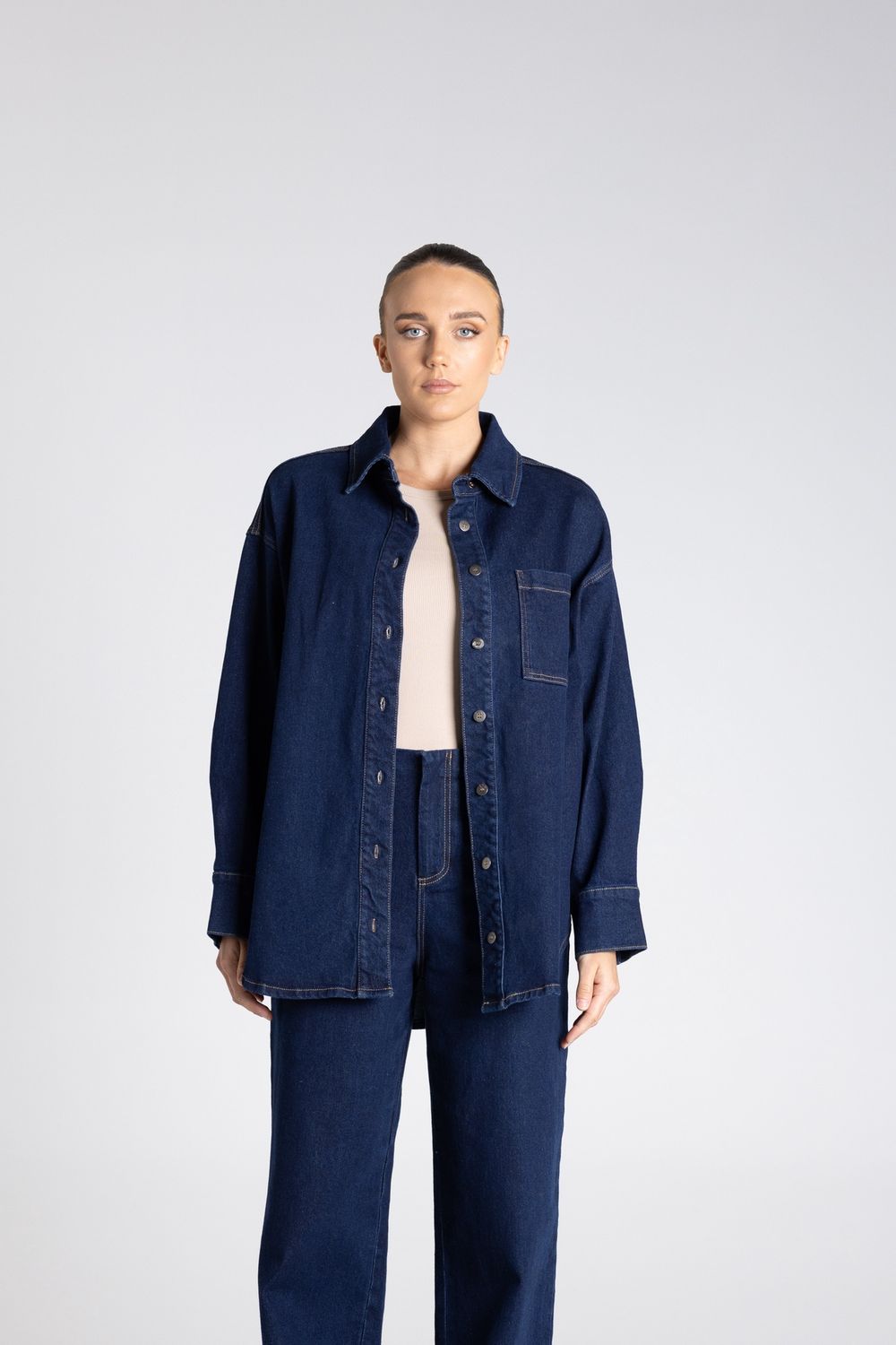 Two T's Denim Shirt Dark Denim