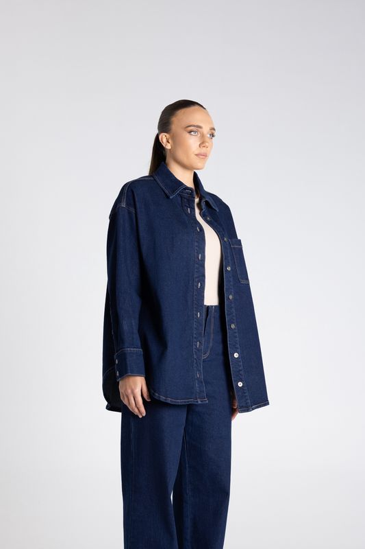 Two T's Denim Shirt Dark Denim
