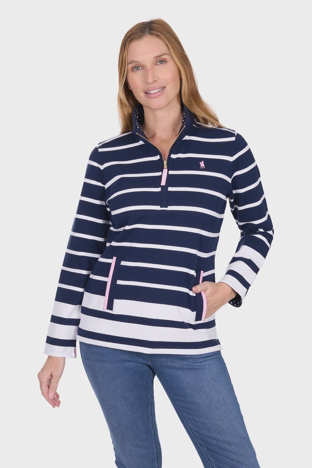 Thomas Cook Ava 1/4 Zip Rugby Navy/White