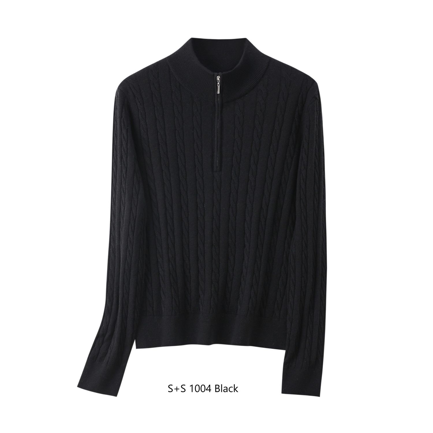 Stitch &amp; Story Zip Knit Black