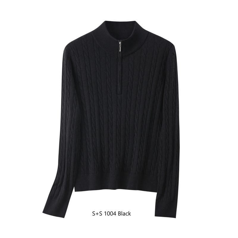 Stitch &amp; Story Zip Knit Black