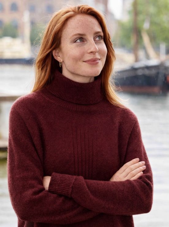 Mansted Hay Wool/ Cotton Sweater Ruby