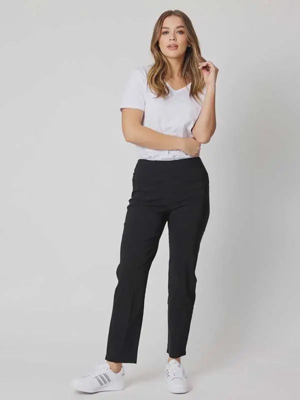 Threadz Chiara Basic Full Length Pants Black