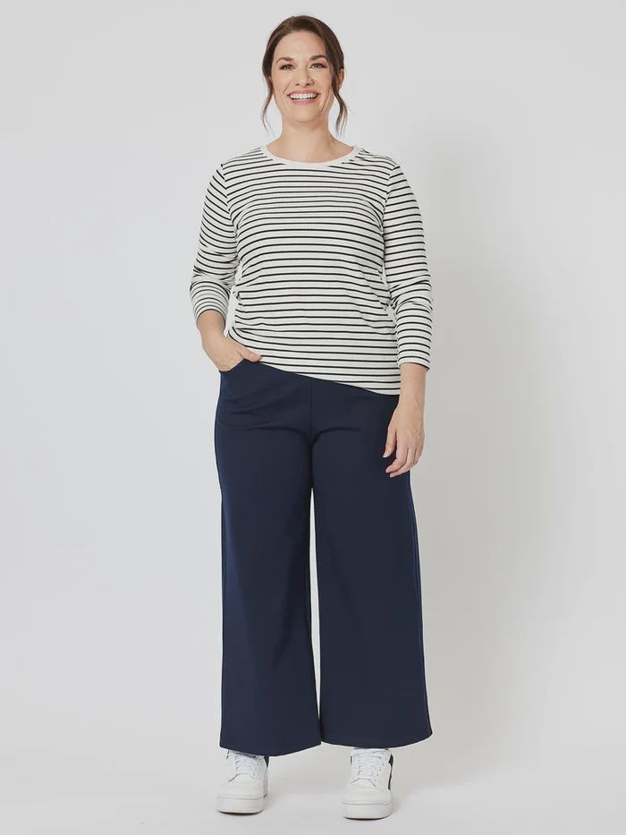 Clarity Kimmy Ponti Wide Leg pant Navy
