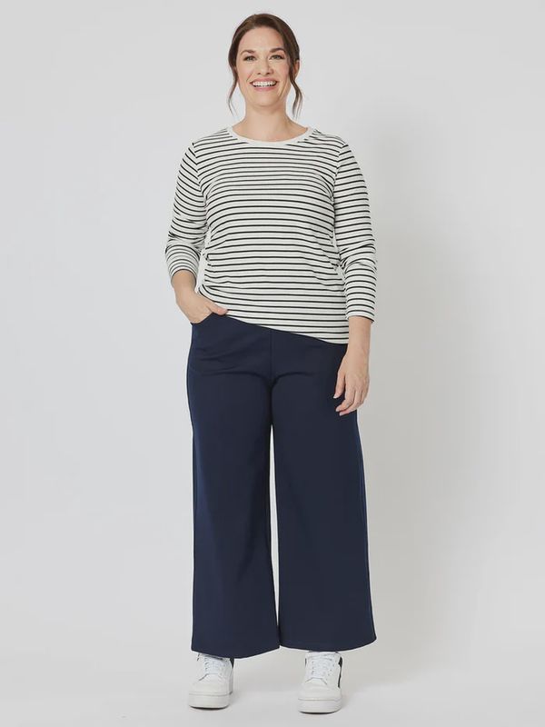 Clarity Kimmy Ponti Wide Leg pant Navy