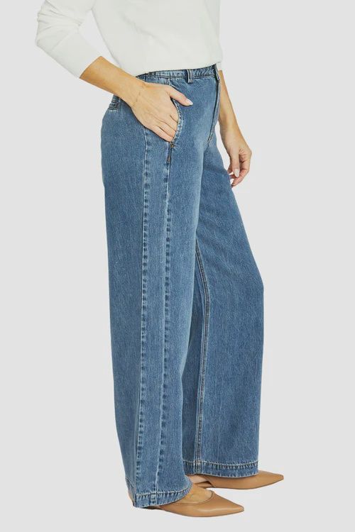 Jump Soft Rivet Detail Jean Mid Blue