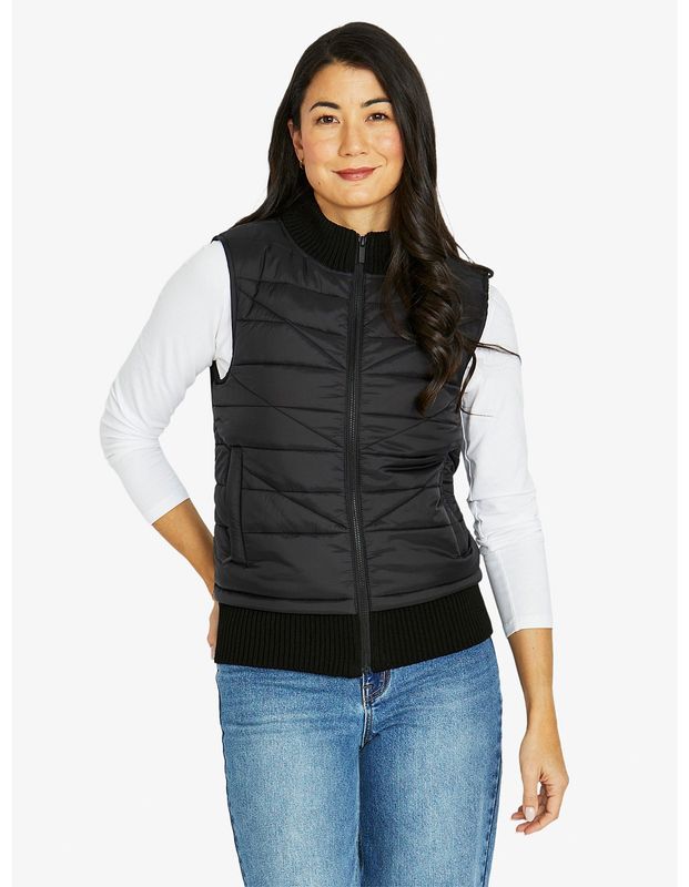 Jump Knit Back Vest Black