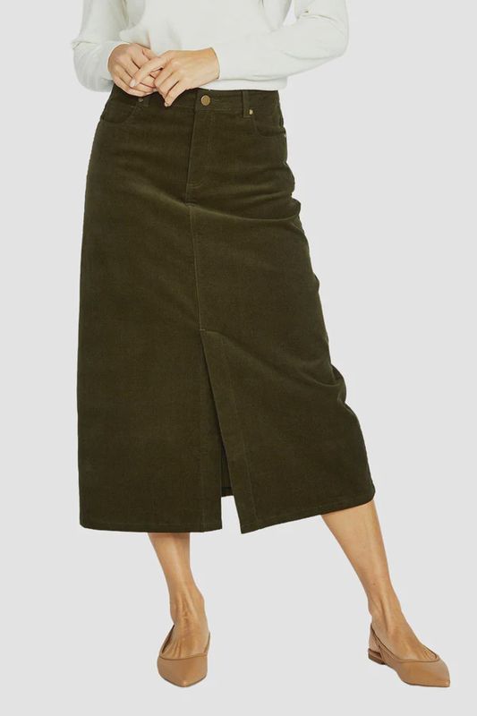 Jump Cord Skirt Khaki
