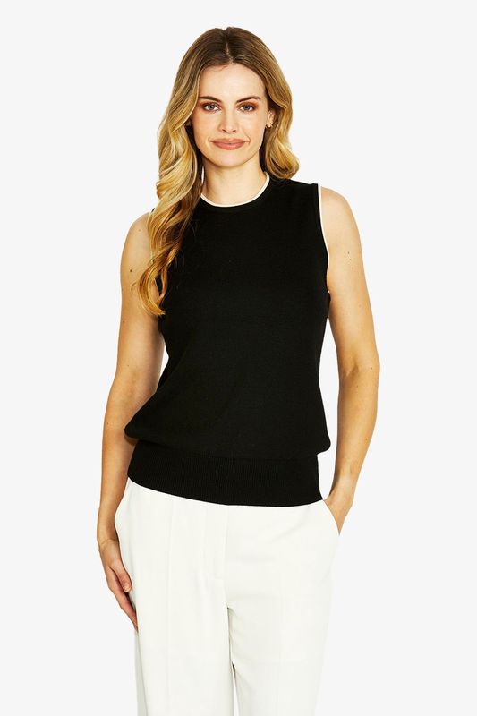 Ping Pong Penny Tipped Sleeveless Top