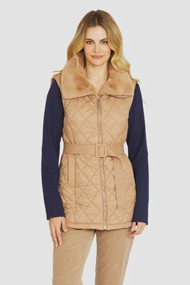 Ping Pong Frankie Faux Fur Collar Vest