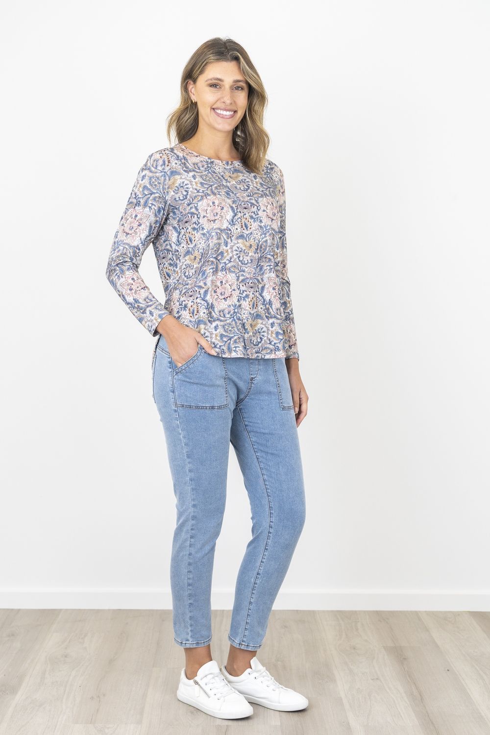 Maglia Mona Pleat Back L/S Top Multi