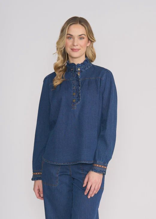 Foil Frilling Shirt Indigo