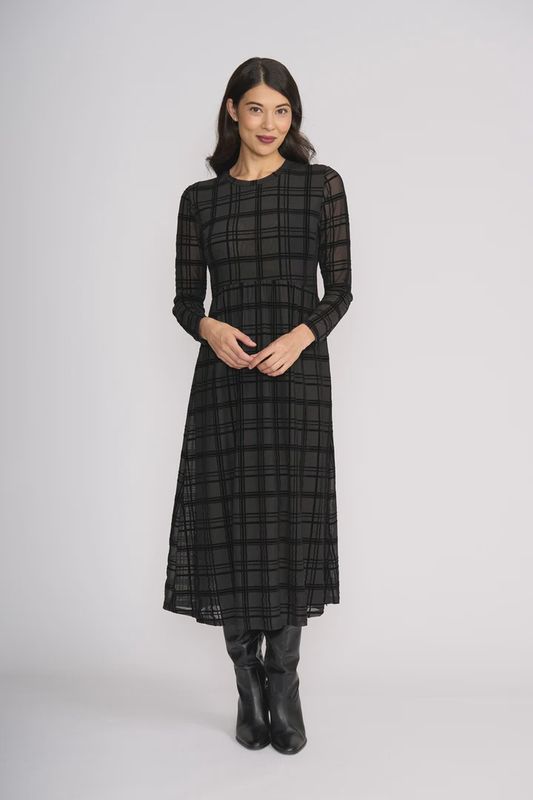Foil Flock Yeah Dress Black Check