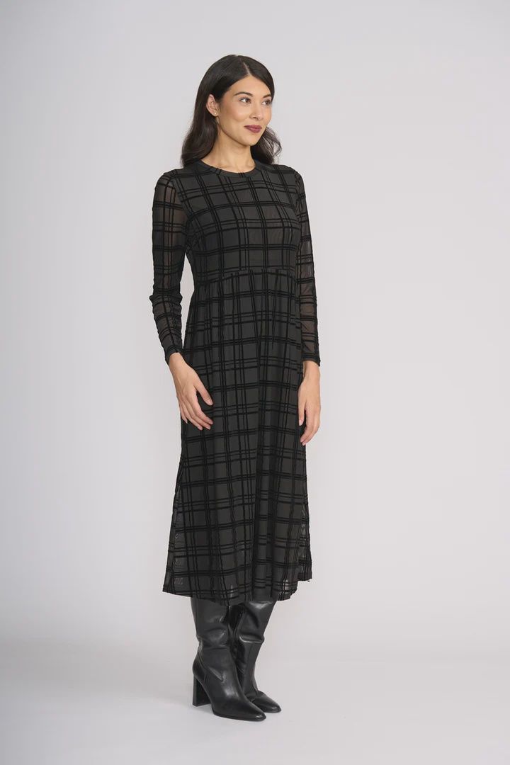 Foil Flock Yeah Dress Black Check