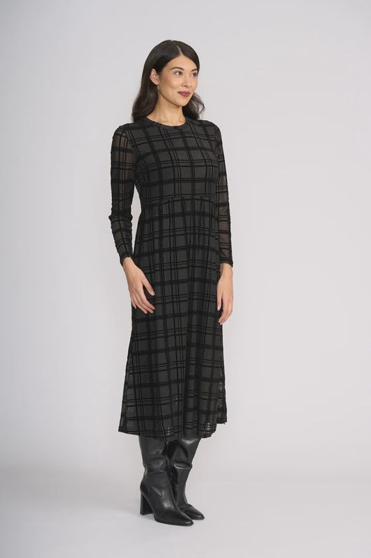 Foil Flock Yeah Dress Black Check