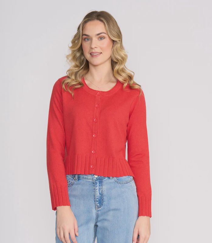 Foil Seams Natural Cardi Flame