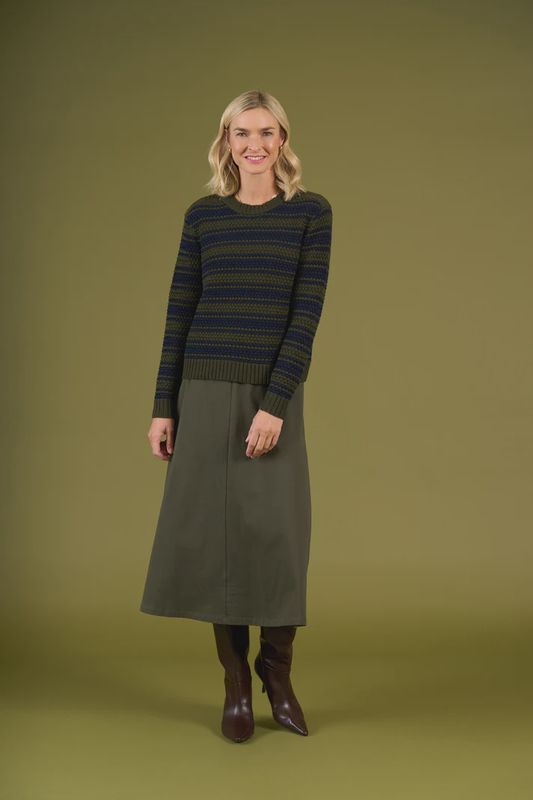 Charlie Jane Riccarton Sweater Khaki Midnight
