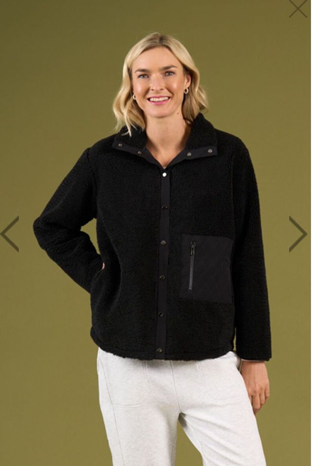 Charlie Jane Hamilton Sherpa Black Jacket