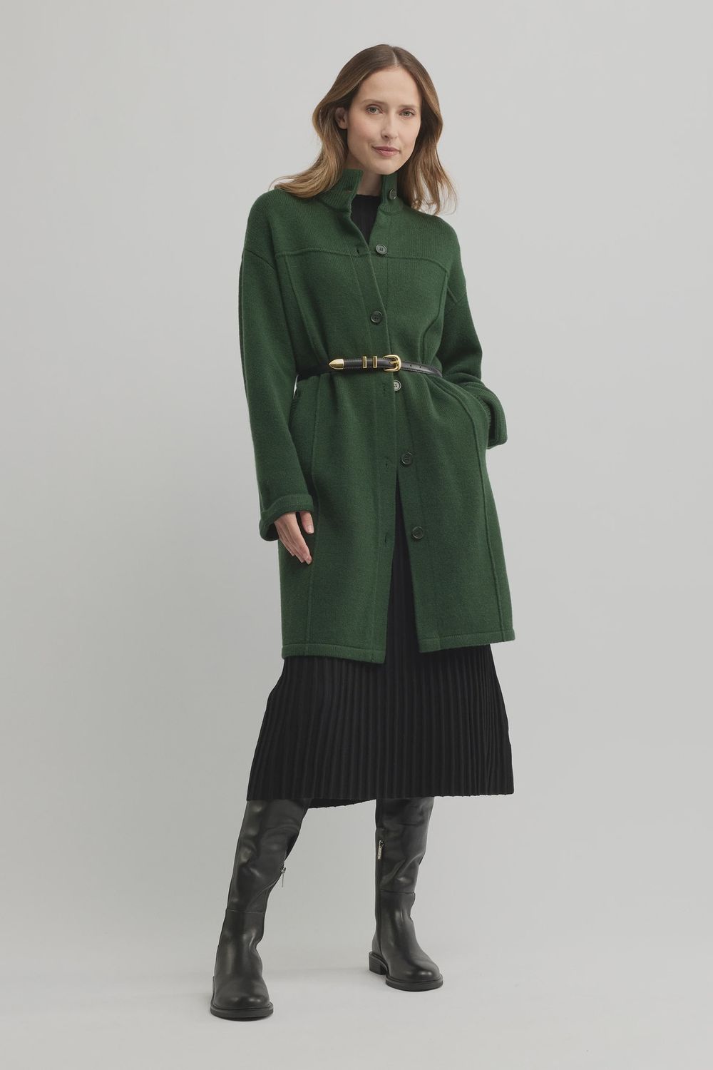Yarra Trail Force Knit Coat Juniper