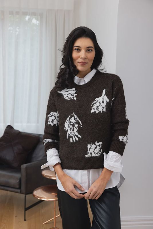 Foil Bloom &amp; Loom Sweater Coffee Mix