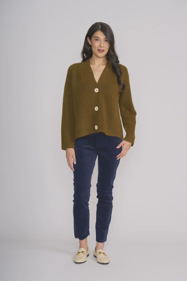 Foil Plush Love Cardi Olive