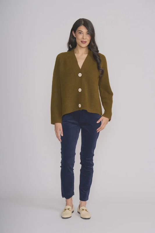 Foil Plush Love Cardi Olive