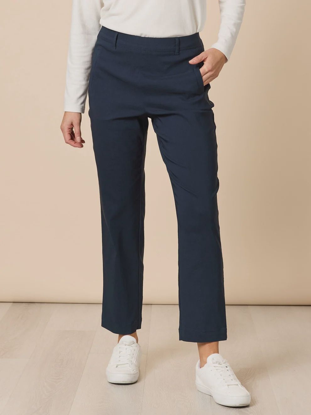 Threadz Evie Stretch Pant Navy