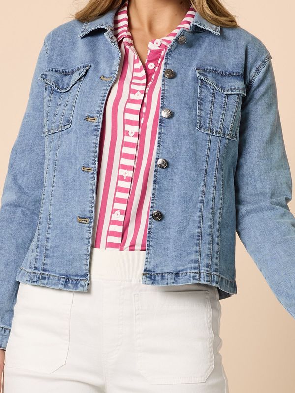 Threadz Retro Denim Jacket Washed Denim