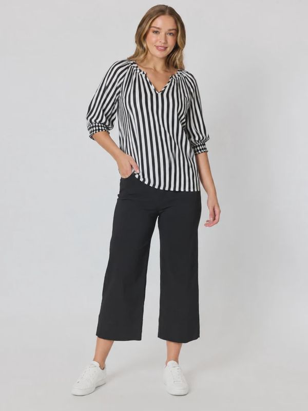 Threadz Kalahari Stripe Tunic Black/ White