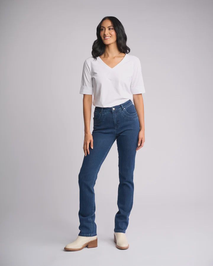 Vassalli Studio Jean Slim Leg Full Length Blue Denim
