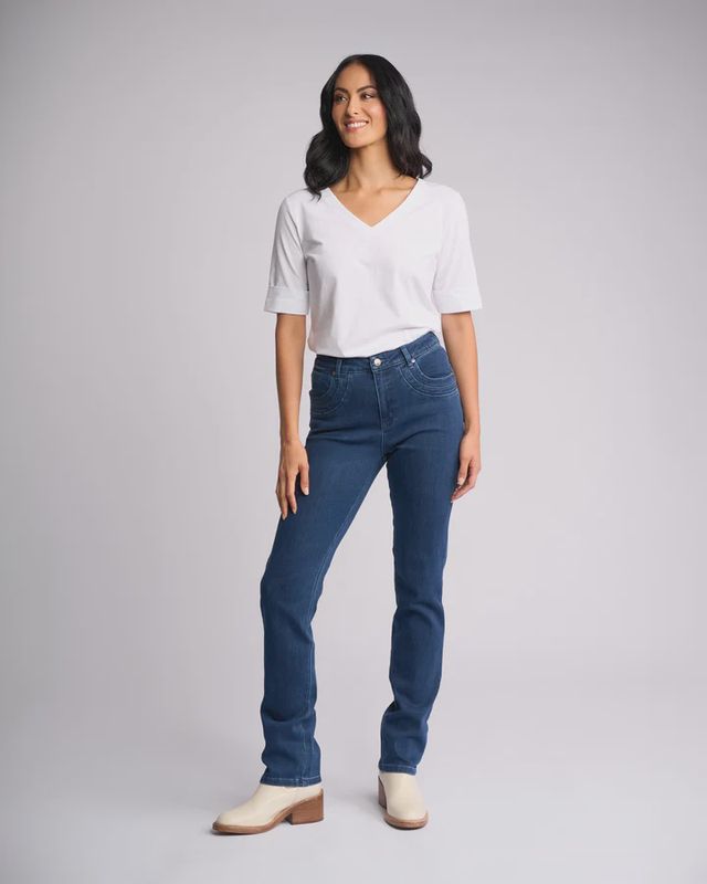 Vassalli Studio Jean Slim Leg Full Length Blue Denim