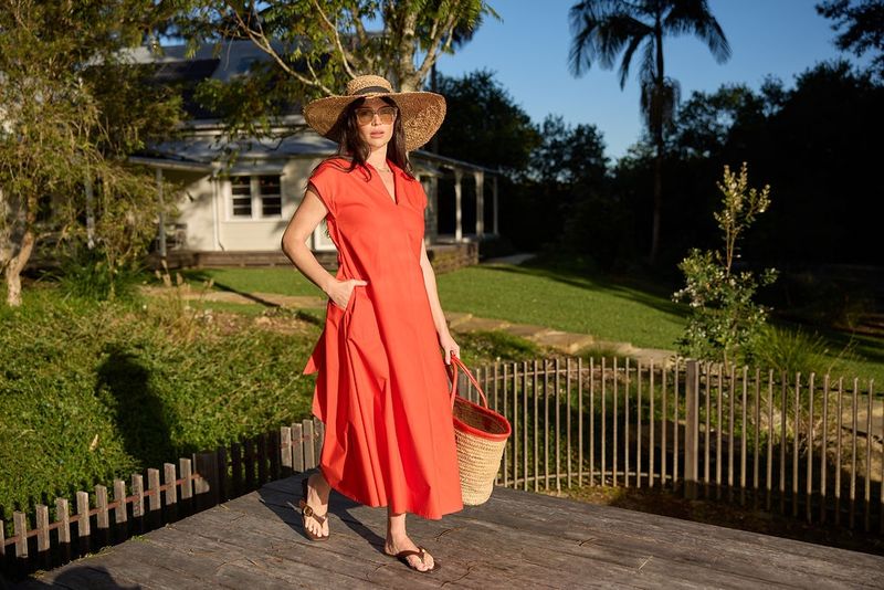 Goondiwindi Rust Pocket Dress Garnet