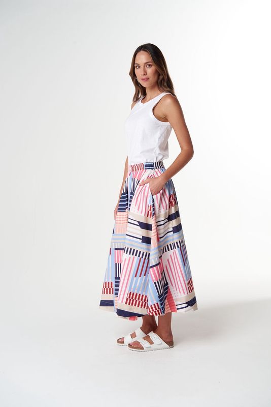 Cloth Paper Scissors Sundown Maxi Skirt Printed Gypsy Print