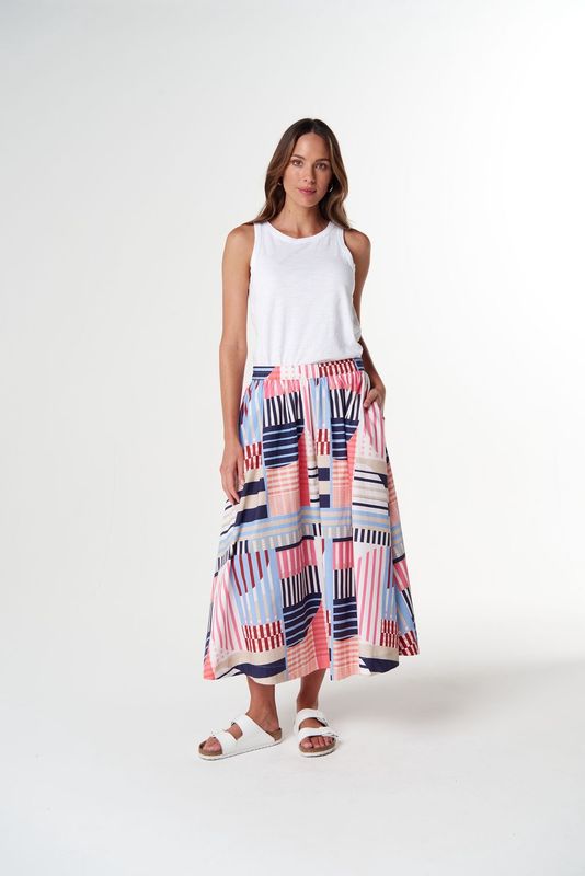 Cloth Paper Scissors Sundown Maxi Skirt Printed Gypsy Print