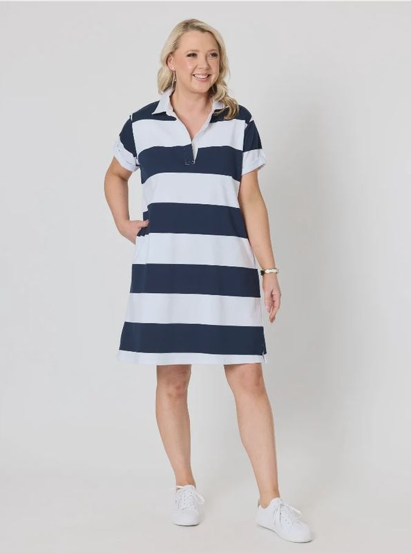 Gordon Smith Riviera Polo Dress Navy/White