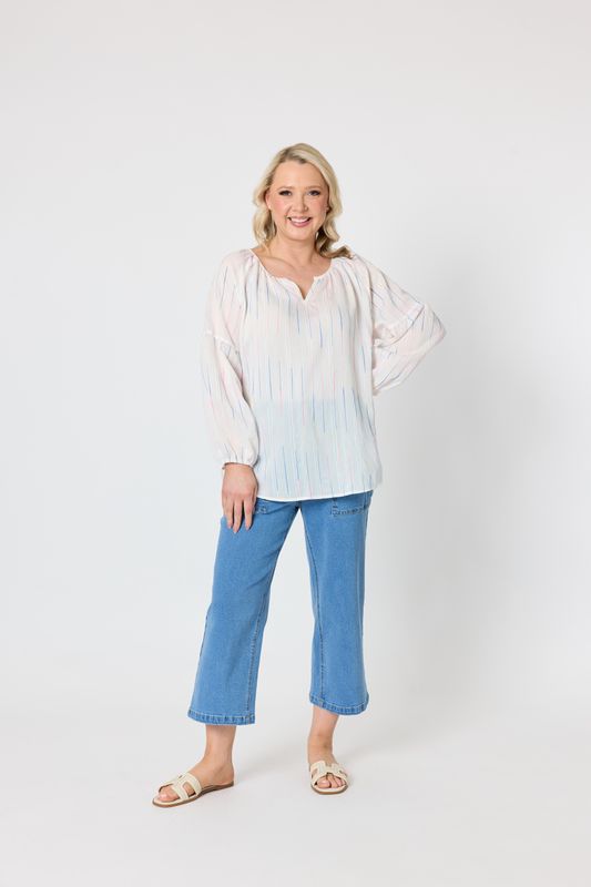 Gordon Smith Sail Stripe Top White Multi