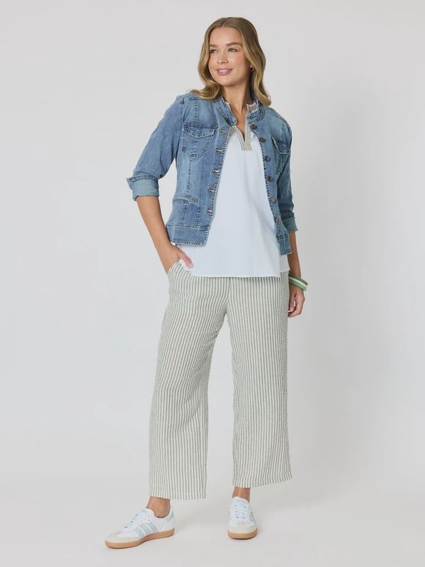 Threadz Urban Stripe Pant Olive White