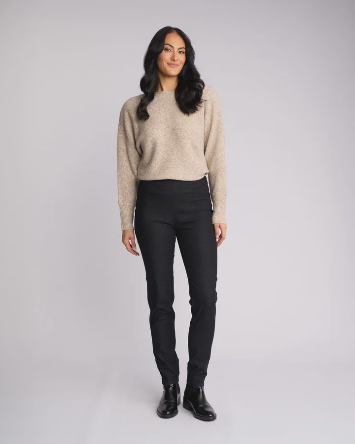 Vassalli Origin Pull On Skinny Leg Full Length Denim Black