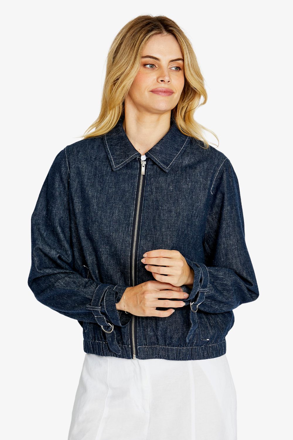 Ping Pong Gracie Bomber Jacket Indigo