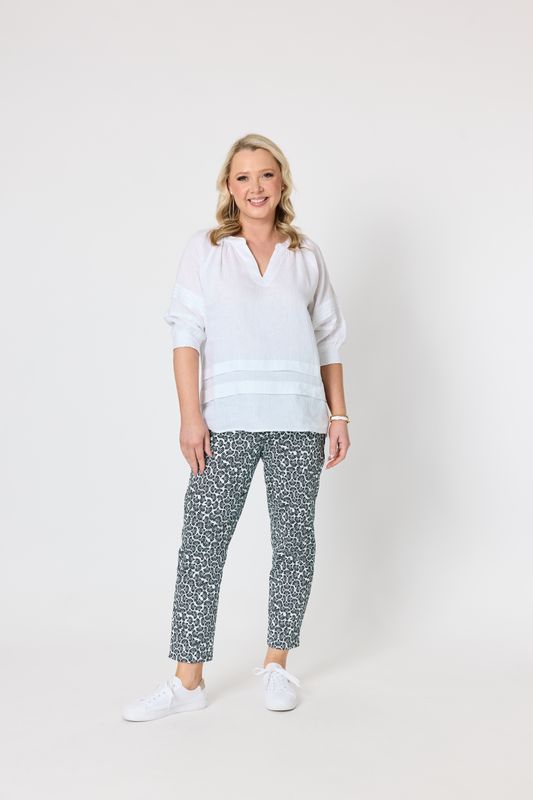 Gordon Smith Oasis Print Pant Navy/White