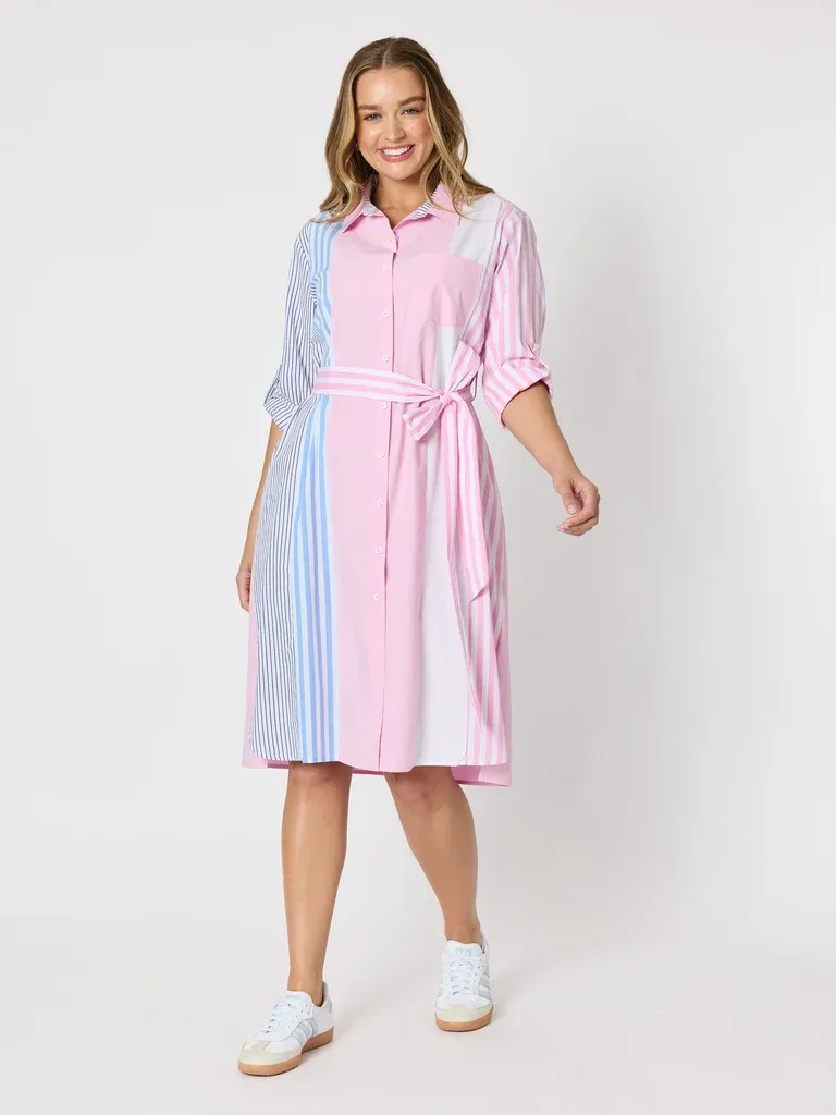Threadz Miramar Stripe Dress Lipstick