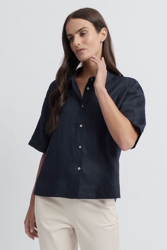 Yarra Trail Tirari Essence Shirt Navy
