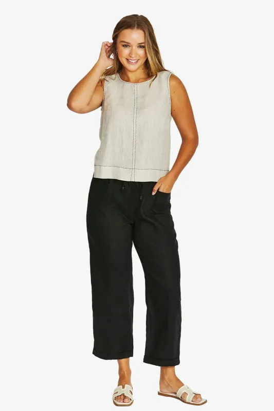 Jump Tack Stitch Top Natural Flax