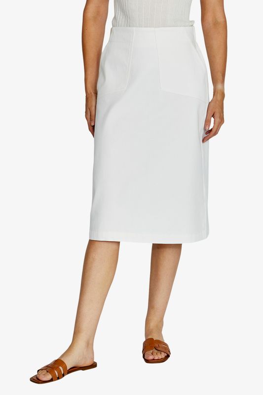 Ping Pong Issey Patch Pocket Skirt White