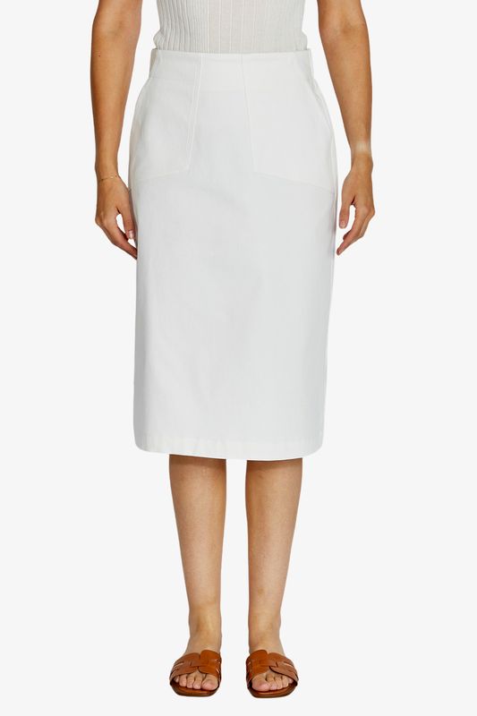 Ping Pong Issey Patch Pocket Skirt White