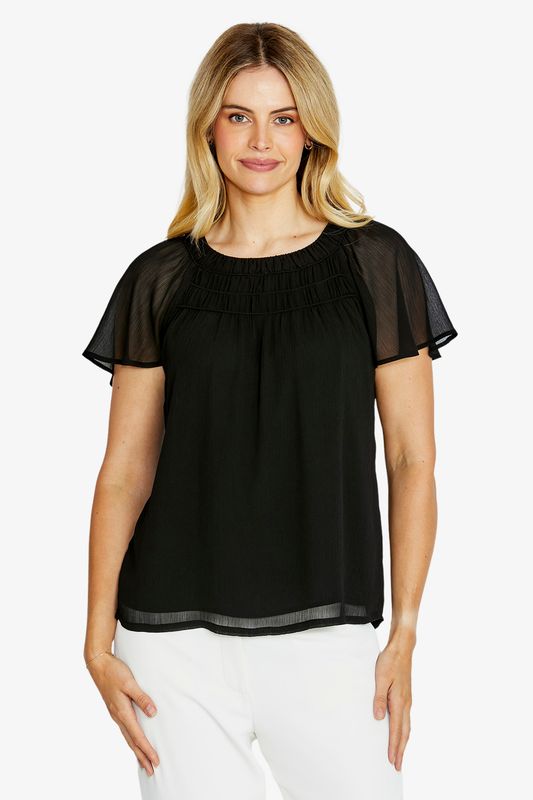 Ping Pong Luciana Flutter Slv Top Black