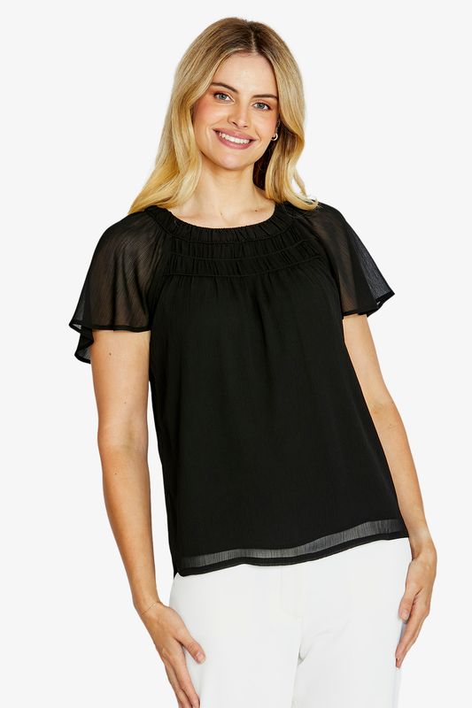 Ping Pong Luciana Flutter Slv Top Black