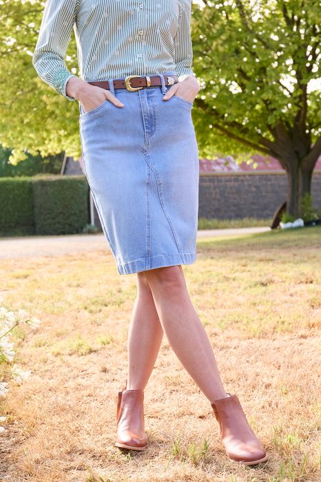 Thomas Cook Ebony Denim Skirt Light Wash